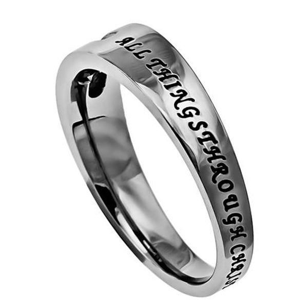 Christ My Strength Philippians 4:13 Bible Verse, Stainless Steel Cut O ...