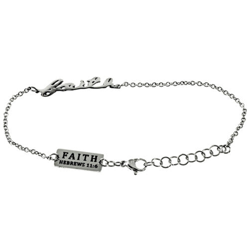 FAITH Bracelet, Hebrews 11:6 Bible Verse, Adjustable 7