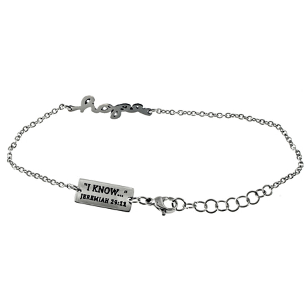 Hope Bracelet, Jeremiah 29:11 Bible Verse, Adjustable 7