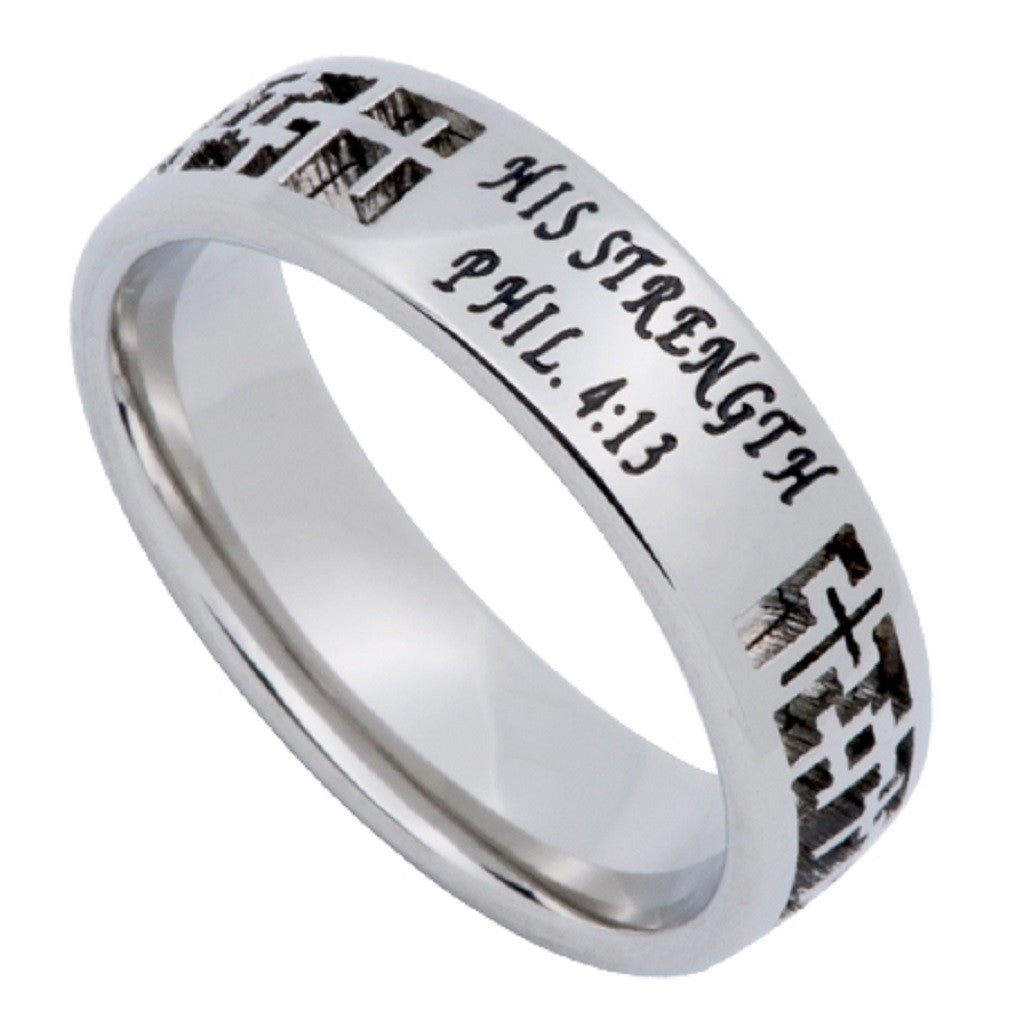 PHILIPPIANS 4:13 Jewelry, Bible Verse Cross Ring For Girls, 316L ...