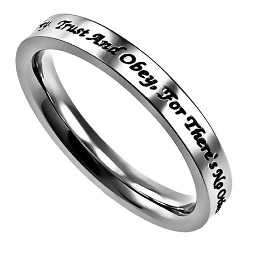Trust And Obey Ring Stainless Steel Band Ring Hymn Inspired – North ...