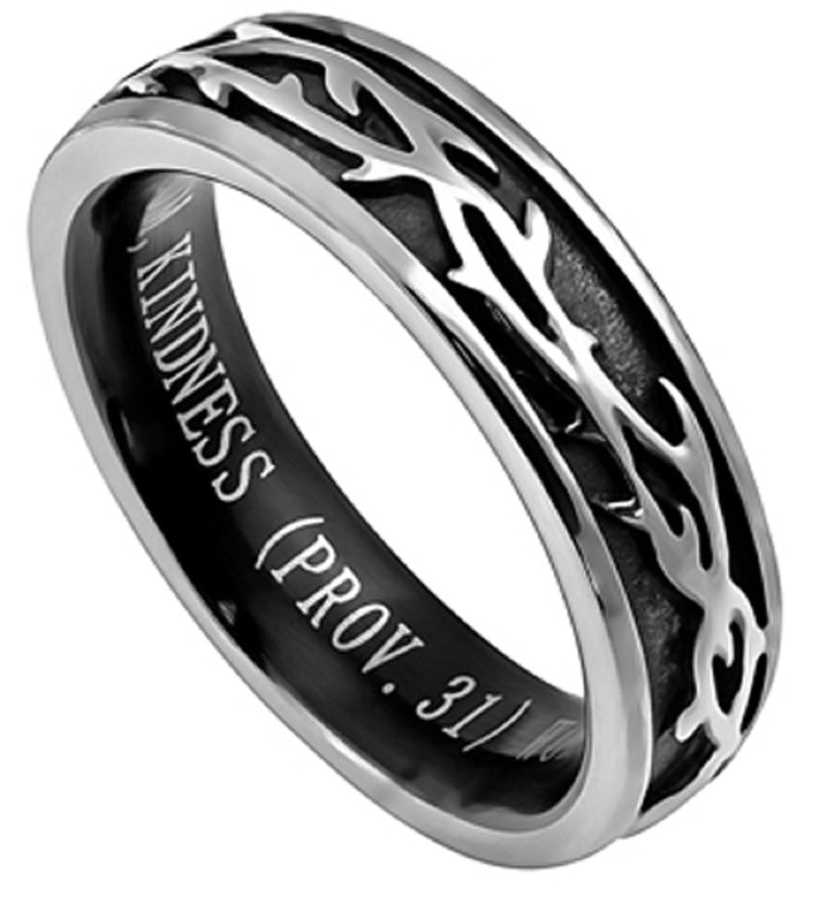 Crown Of Thorns Woman Of God Ring, Stainless Steel, Christian Bible ...