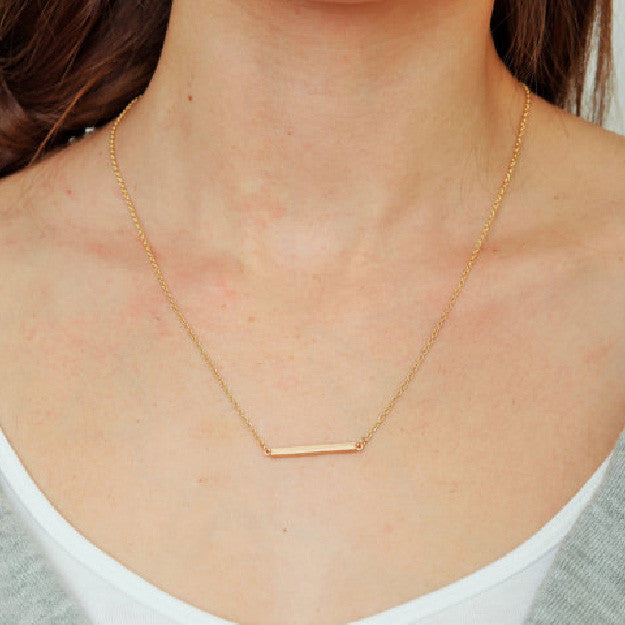 Gold Bar Necklace by KnitPopShop