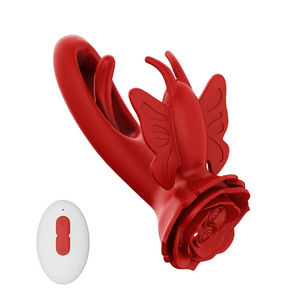 Fluttering wings Rose rabbit vibrator - Pumpy Joy