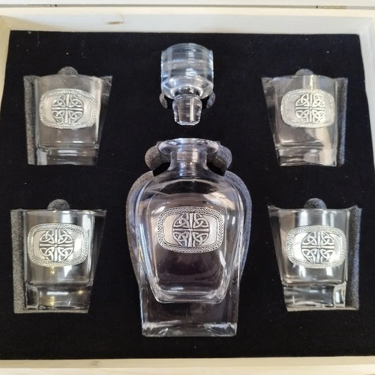 Mullingar Pewter Whiskey Decanter Set