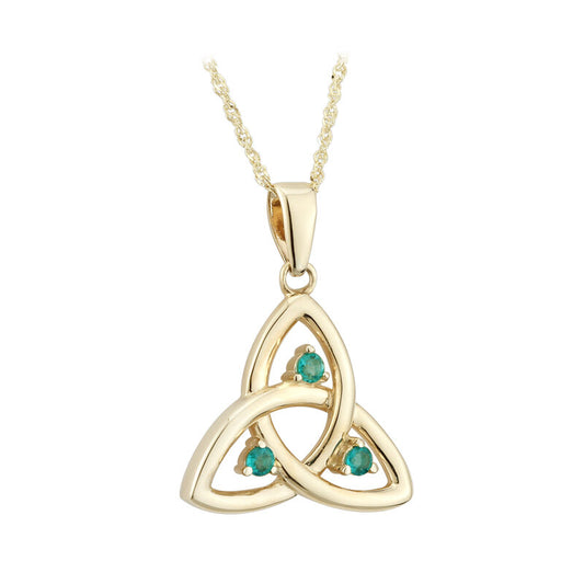 10K. Trinity 3 Emerald Pendant