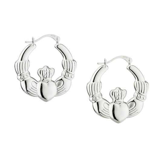 Medium Claddagh Hoop Earrings