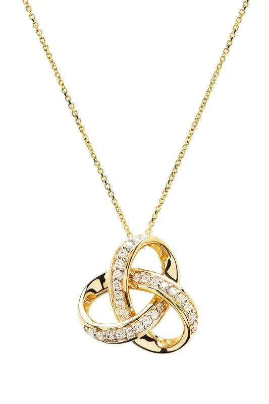 14kt Gold Lab Diamond Trinity Necklace .20Ct