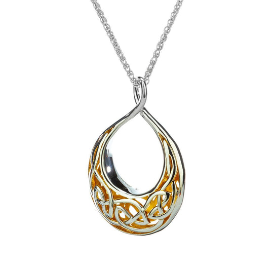 Sterling Silver 22k Window Soul Teardrop Necklace