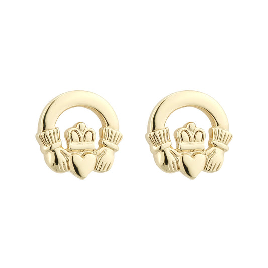 Gold Plated Claddagh Stud Earrings