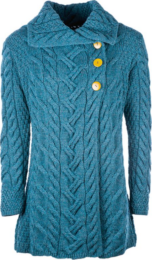 Super Soft Merino 3 Button Women's Long Cardigan