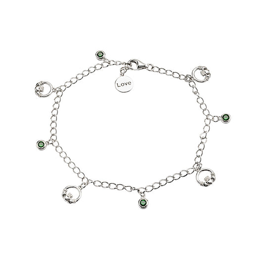 ShanOre Silver Emerald CZ Claddagh Bracelet