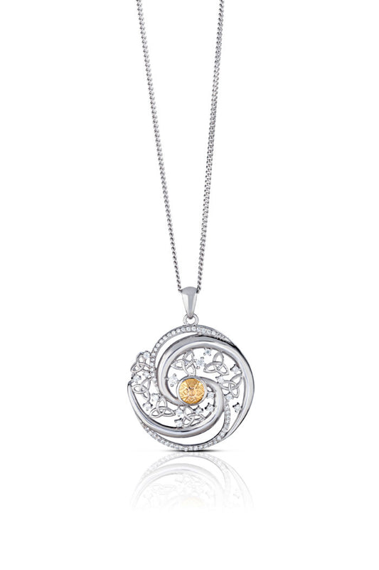 Boru Sterling Silver and 18k Solstice Swirl Necklace