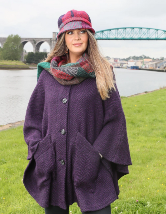 Branigan Weavers Tina Cape in Killybegs Grape