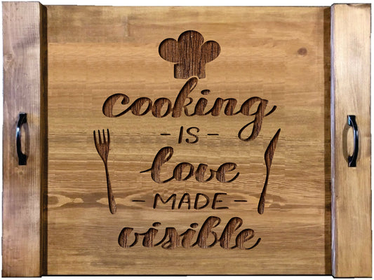 Baking Heart Wood Engraved Noodle Board - Stove Cover - Sink Cover - With  Handles - Gas or Electric Stove NB-C3