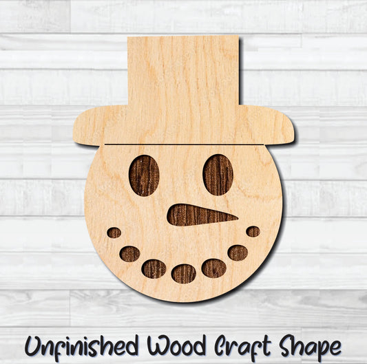 Snowman Face 2 Unfinished Wood Shape Blank Laser Engraved Cut Out Wood –  Mountain Top Woodcrafts