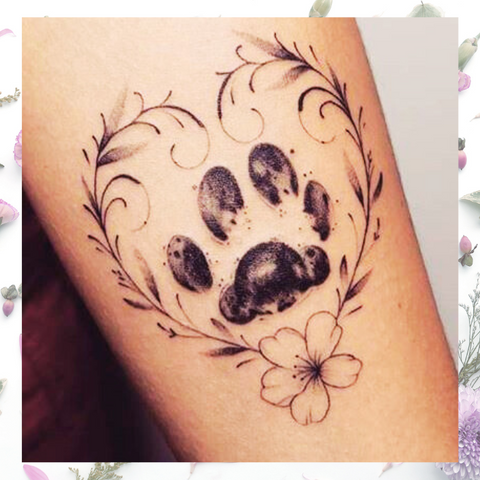 Dog Memorial Tattoo Ideas | Paw Print and Heart