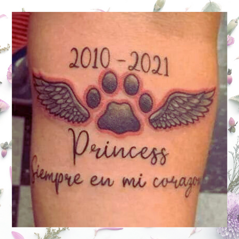 Dog Memorial Tattoo | Memorial Dates Tattoo