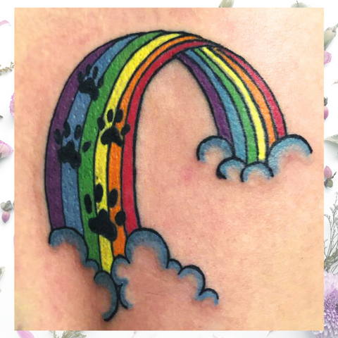 Dog Memorial Tattoo | The Rainbow Bridge Poem