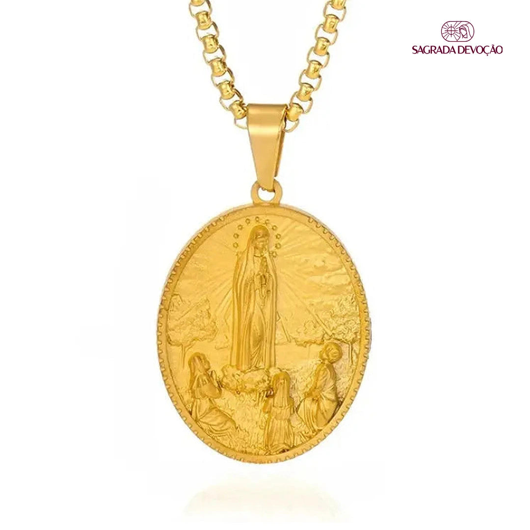 Colar Nossa Senhora de Fátima - Ouro 18K 4