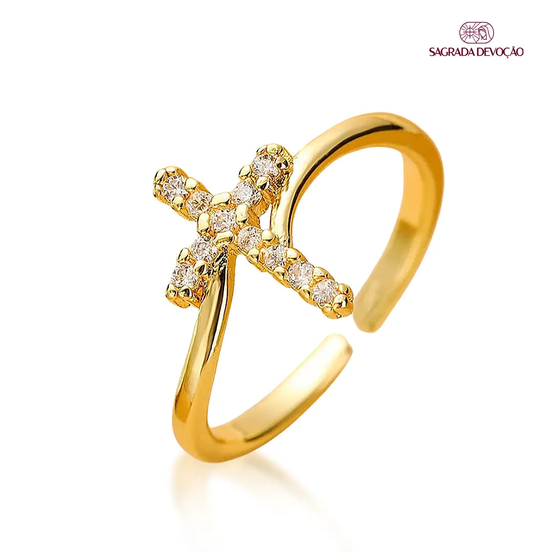 Anel de Cruz Luxo - Ajustável 1