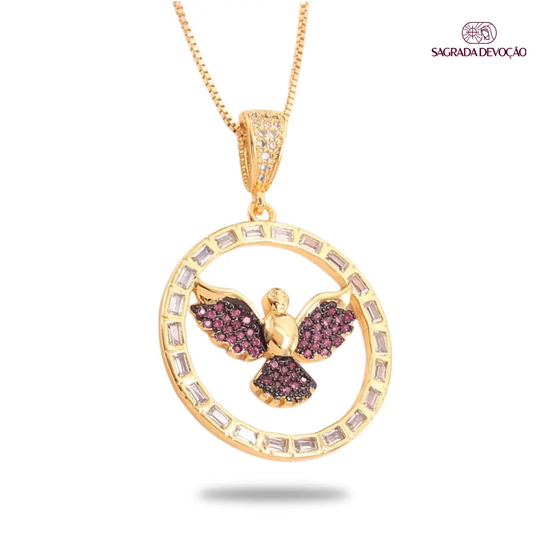 Colar Espirito Santo - Pedras Zircônia Vermelho 1