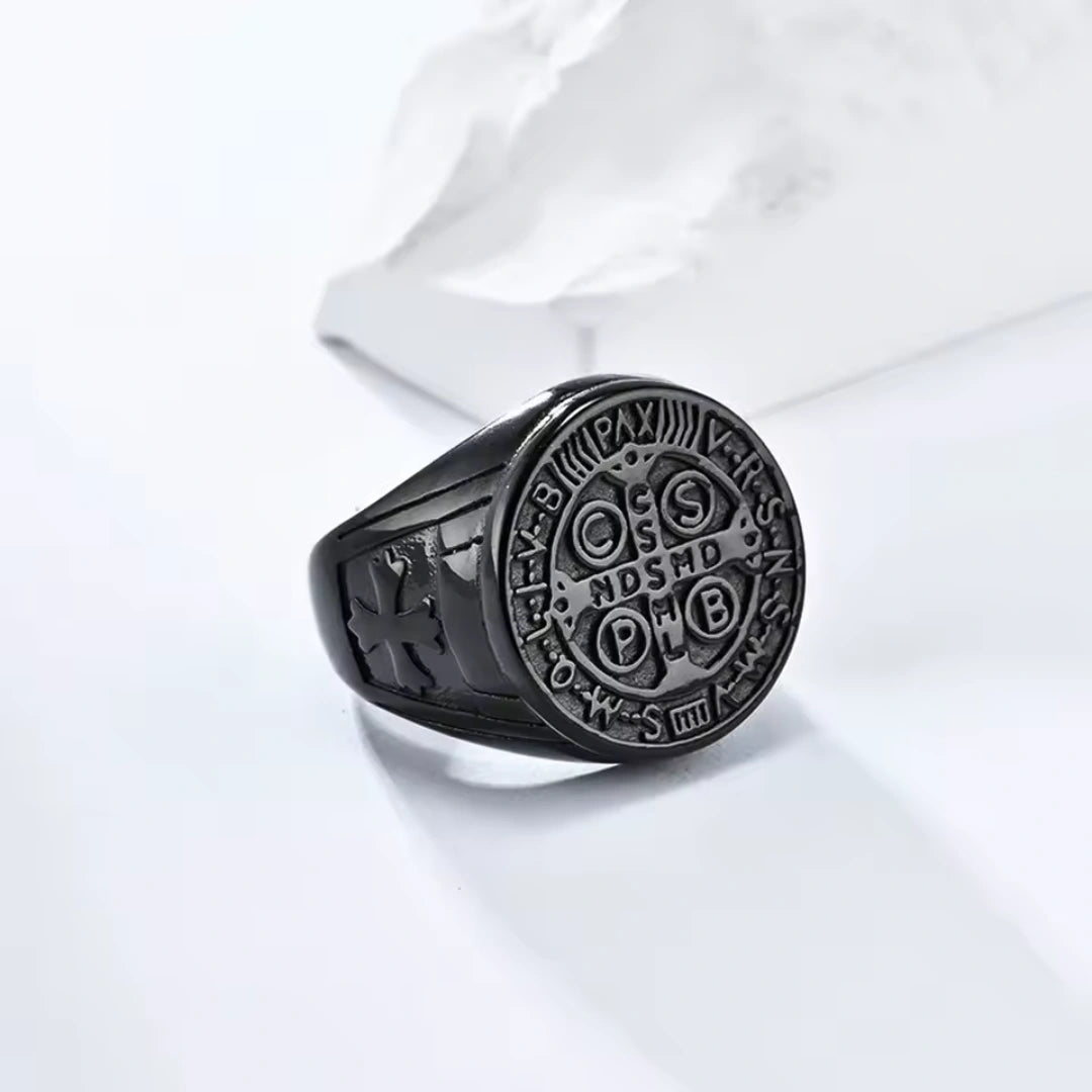 Anel de São Bento Inoxidável - Preto 2