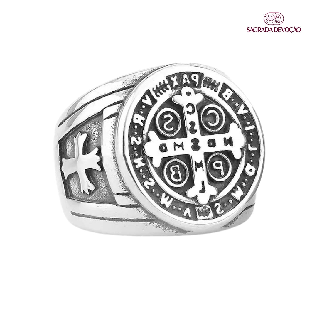 Anel de São Bento Inoxidável - Prata 1
