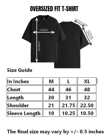 Oversized Boxy Fit T-Shirt Size Chart | Restart Trend