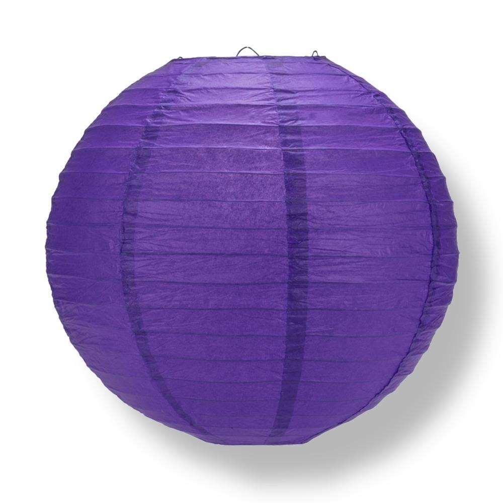 30 inch Plum Purple Jumbo Parallel Ribbing Round Paper Lantern, Single Lantern CIJ1_K3EHH67
