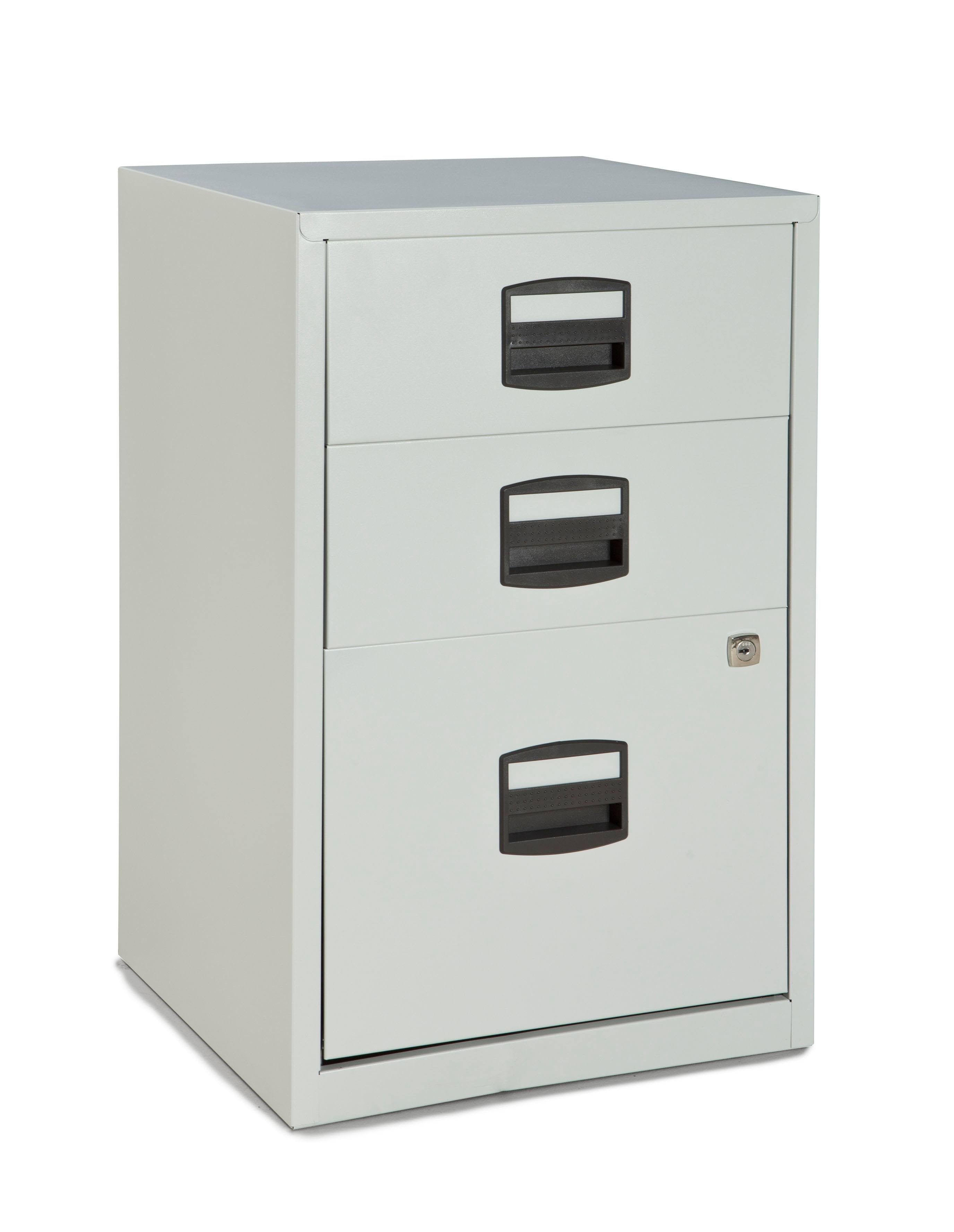 Bisley Three Drawer Steel Home Filing Cabinet, Light Gray ATZ8_M8HNY61