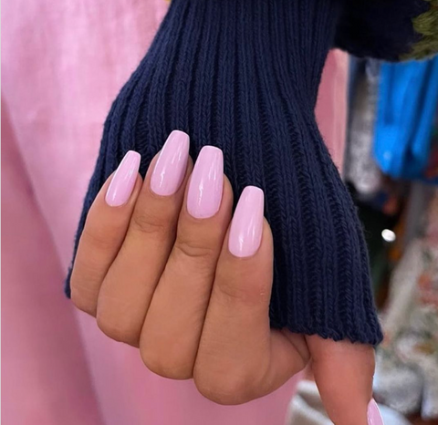 Selena Gomez Barbie Pastel Pink Nails by Tom Bachik