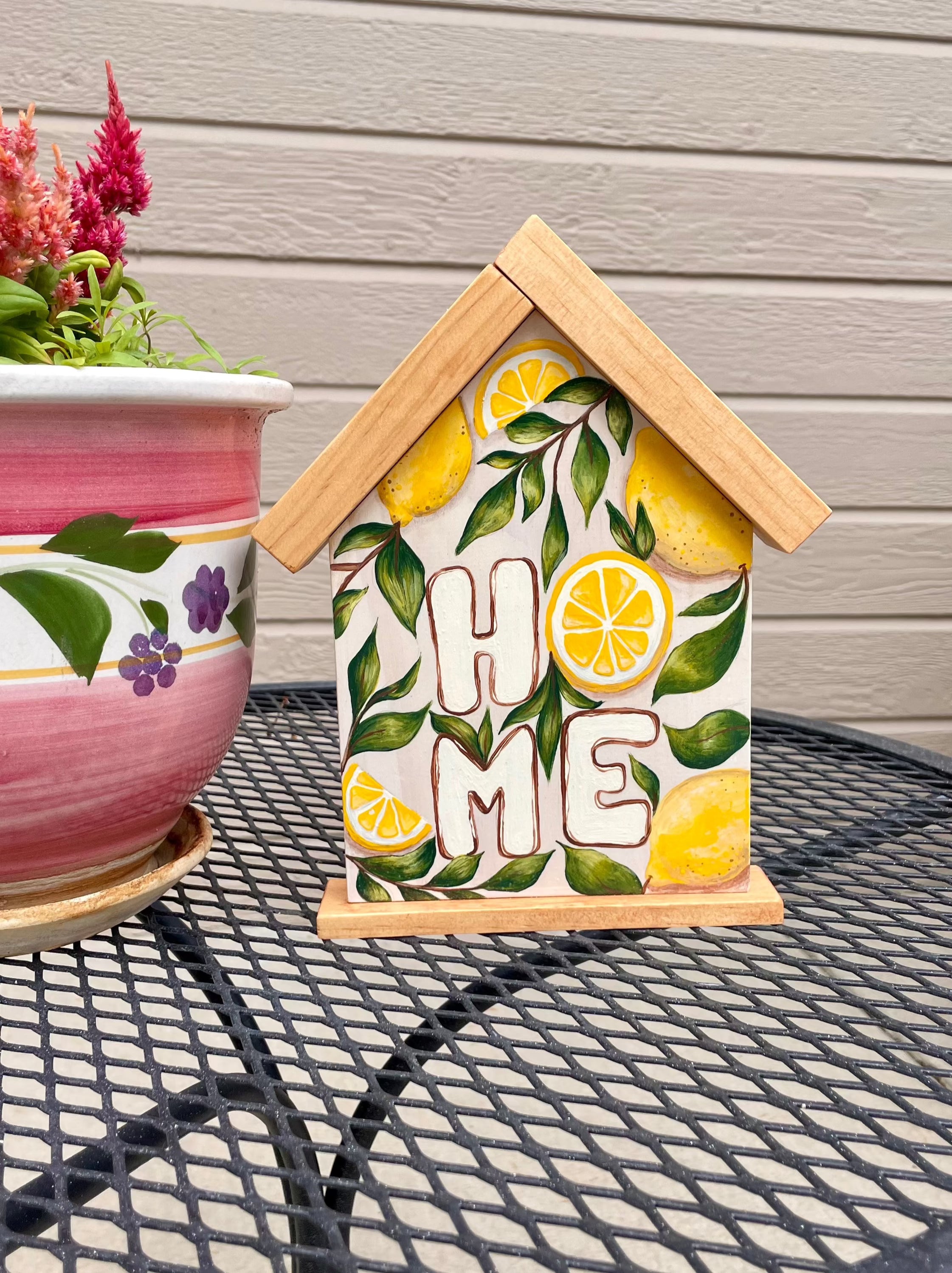Lemon Home, Free-Standing, Hand Painted Home Decor