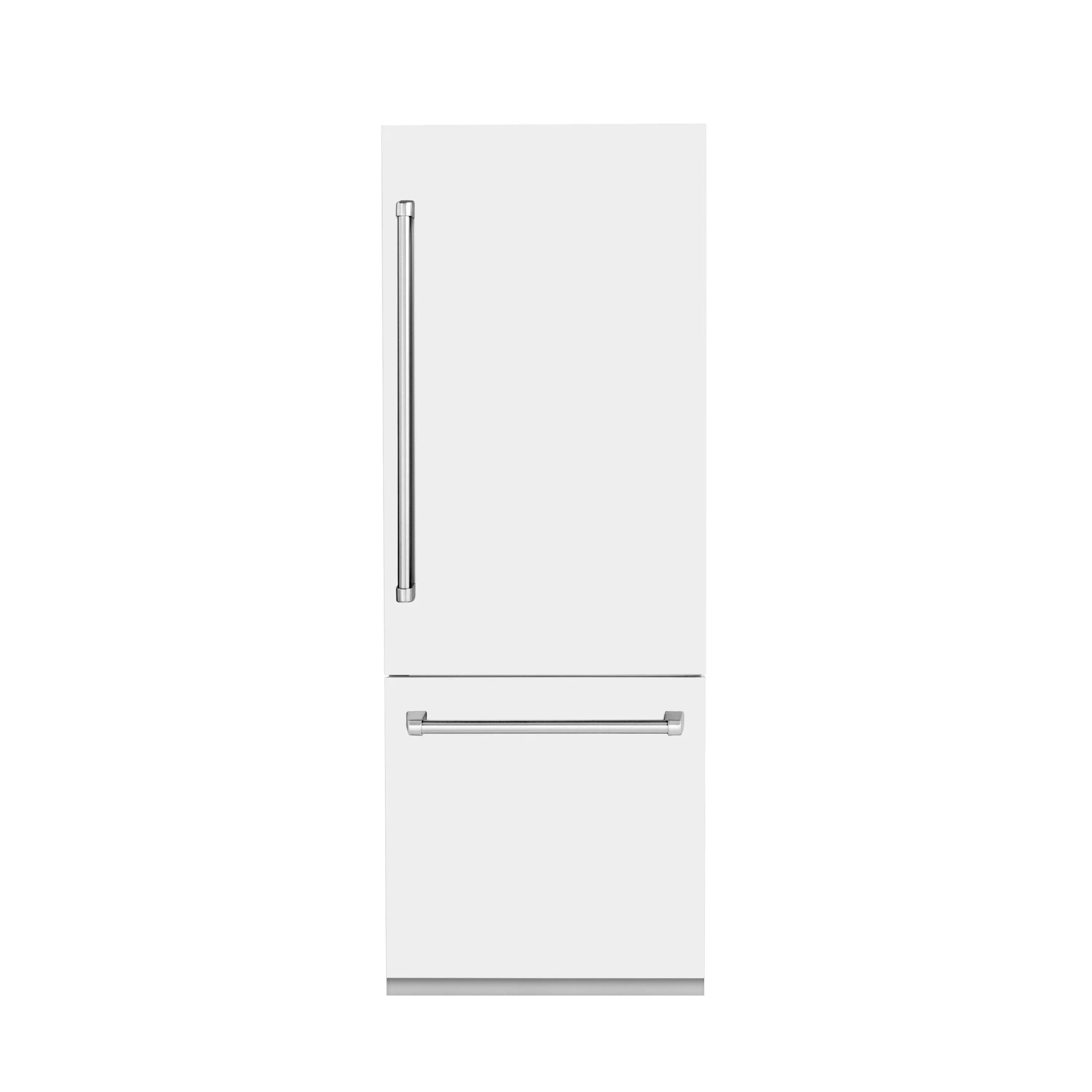 ZLINE 30" 16.1 cu. ft. Built-In 2-Door Bottom Freezer Refrigerator, Internal Water, Ice Dispenser,White Matte