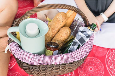 A simple welcome wine basket