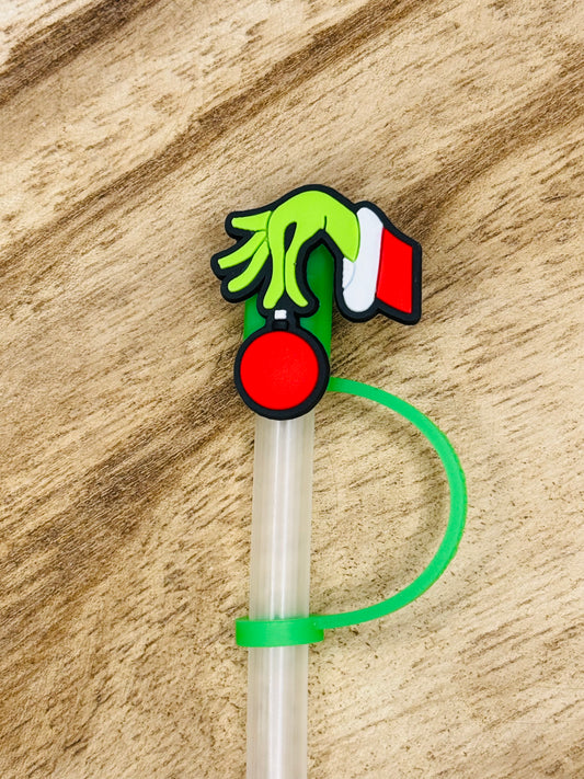 Grinch Straw Topper