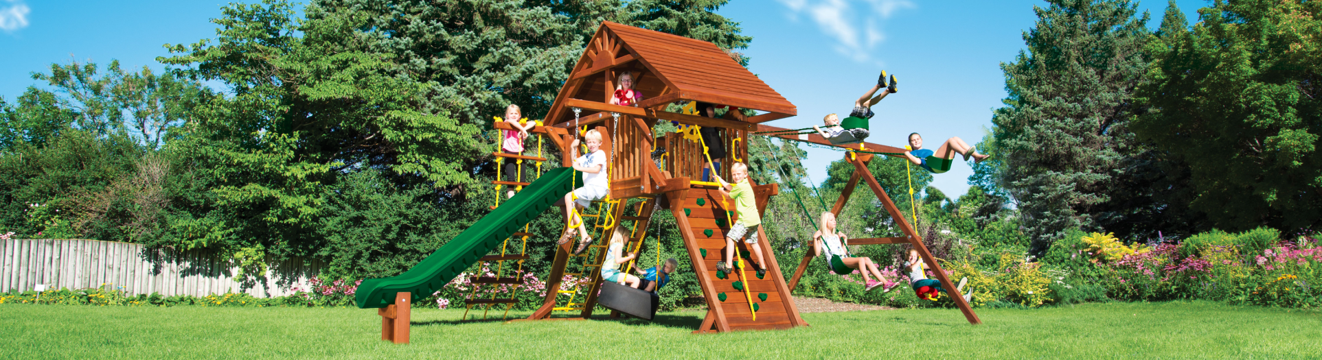 Rainbow Play: Backyard Wooden Playsets & Swing Sets