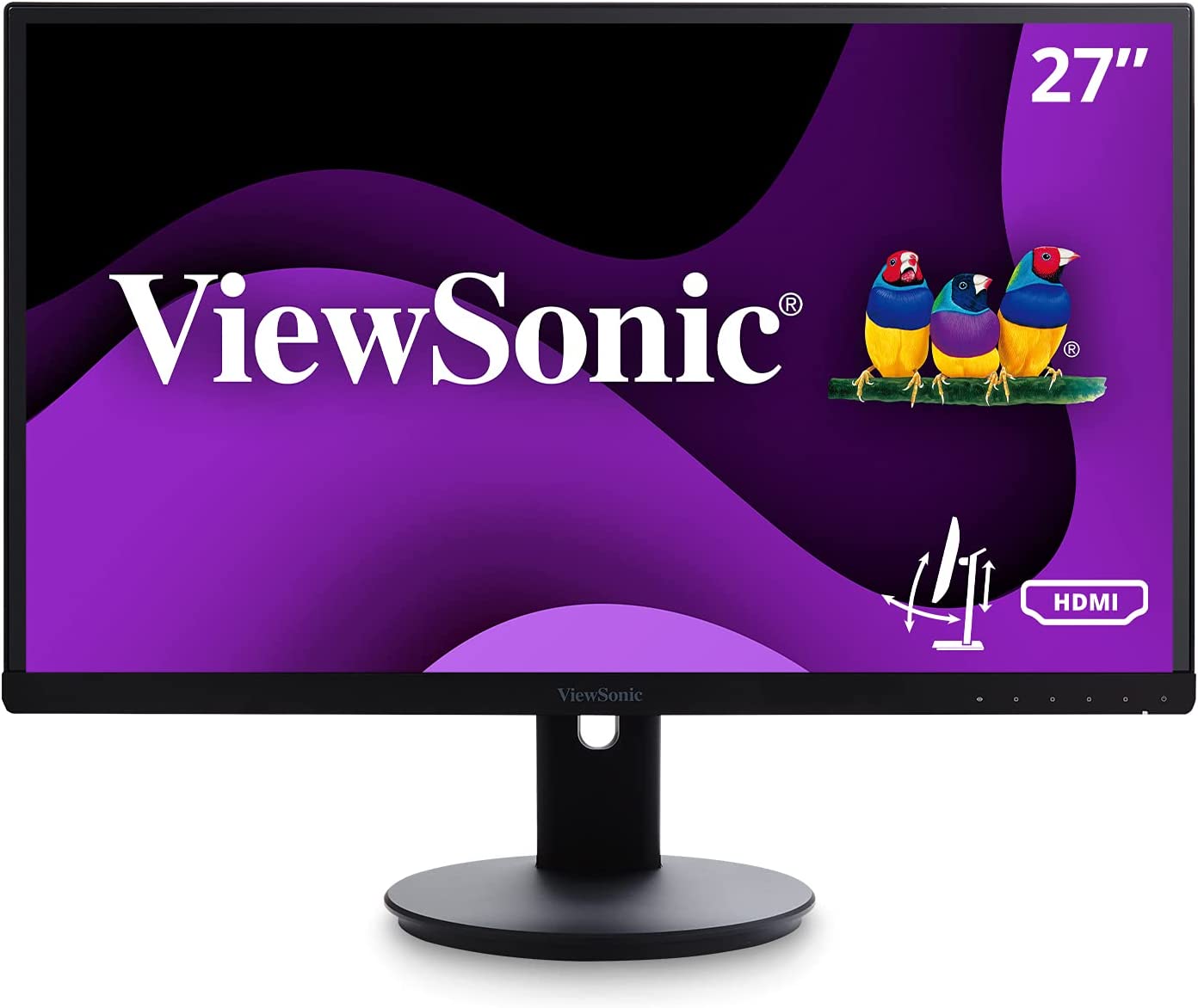 ViewSonic VG2753 27 Inch IPS 1080p Ergonomic Monitor with HDMI and DisplayPort for Home and Office
