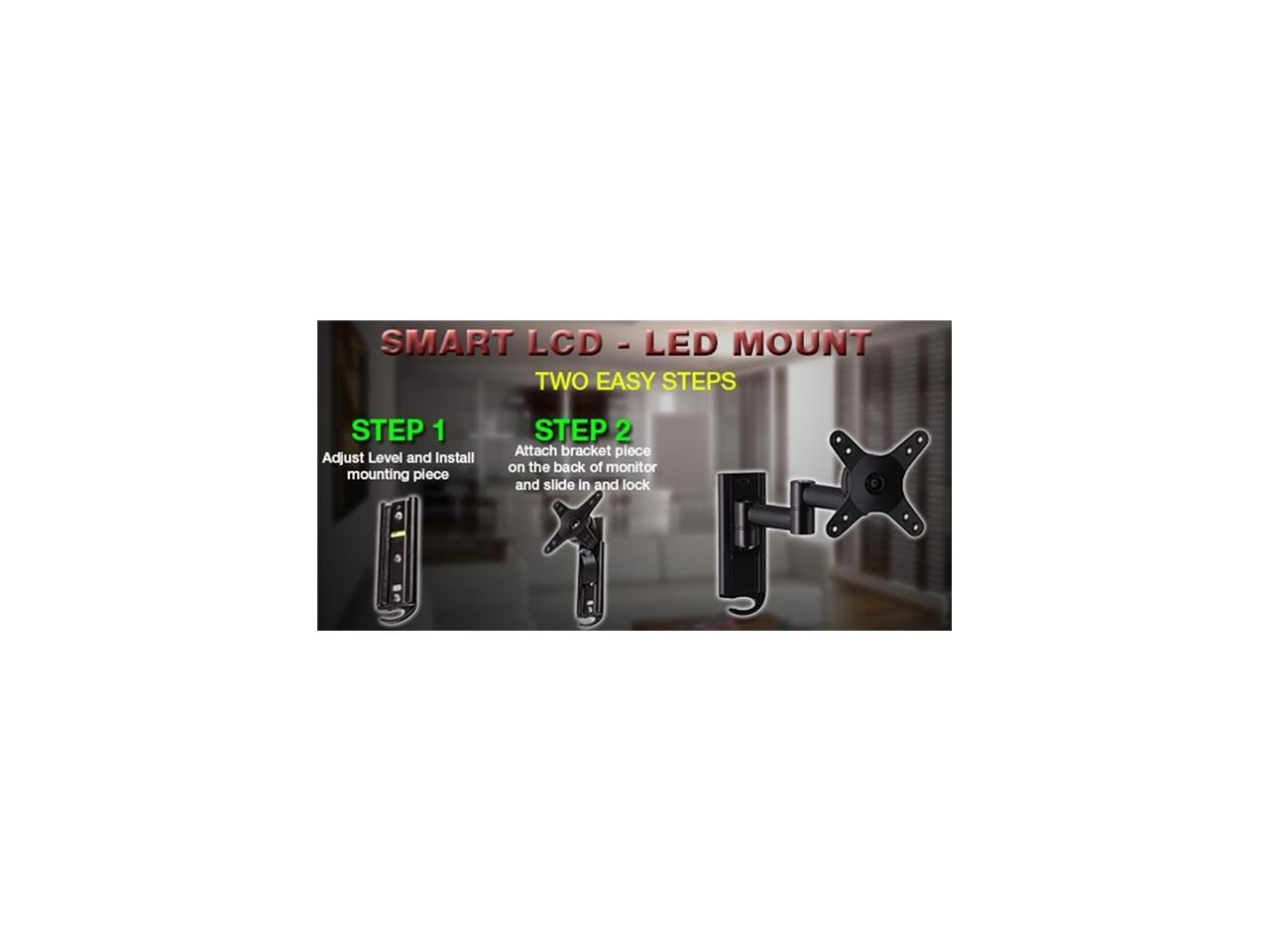 13~27" Single Arm LCD · LED MONITOR MOUNT Two Way Easy step Smart Slide In and Lock