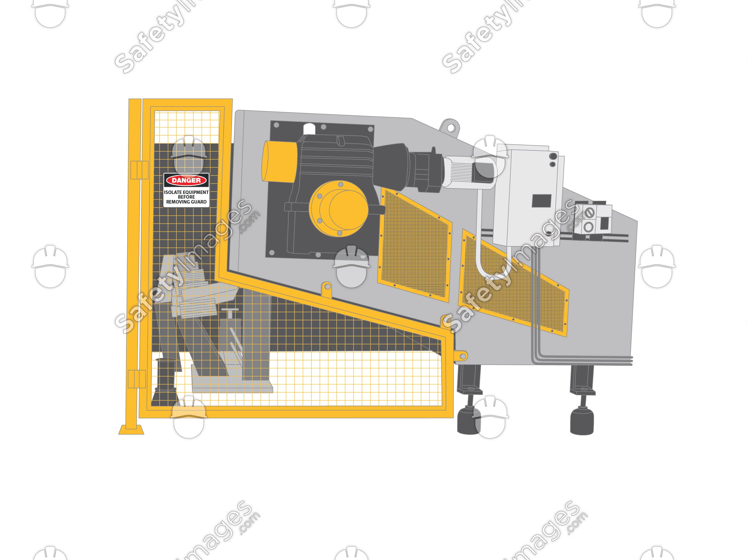 Machine Guarding with Danger Sign – SafetyImages.com