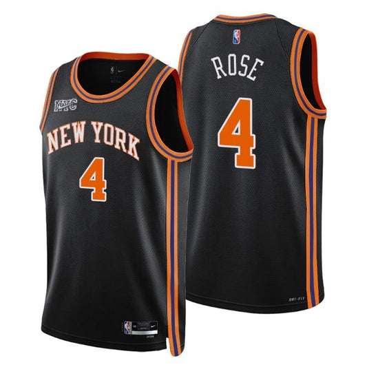 Knicks City Jersey (21-22 City Edition) Black & Orange Knicks Jersey