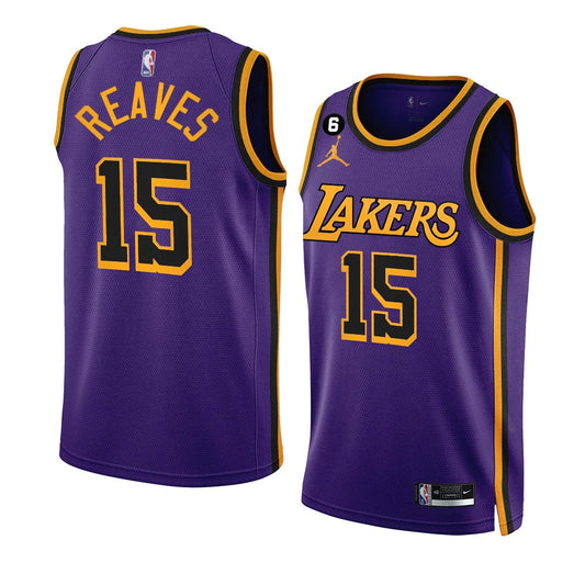 Austin Reaves Retro Lakers Home Jersey Full Sublimation White Blue
