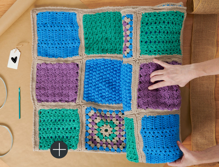 image of Red Heart Jonah’s Crochet Collective Motifs Blanket Pattern