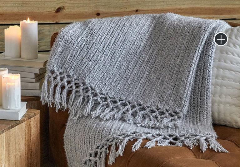 Easy Cozy Time Fringe Crochet Throw