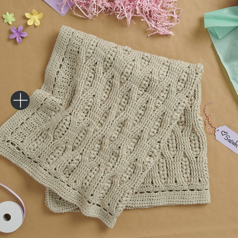 image of  Bernat Misty Vines Crochet Baby Blanket