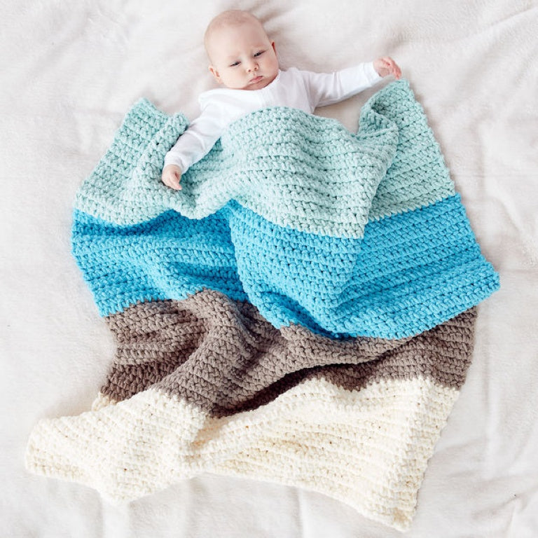 Beginner Colorblock Crochet Blanket