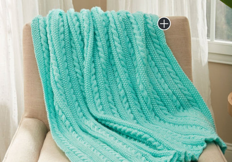 Easy Cables & Texture Knit Throw