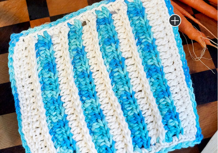Easy Stepped Stripes Crochet Dishcloth