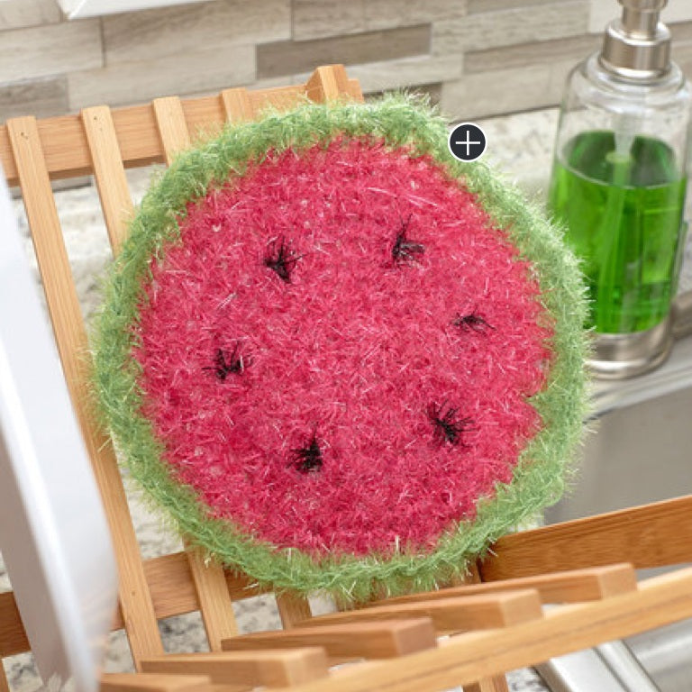 Easy Watermelon Slice Knit Scrubby