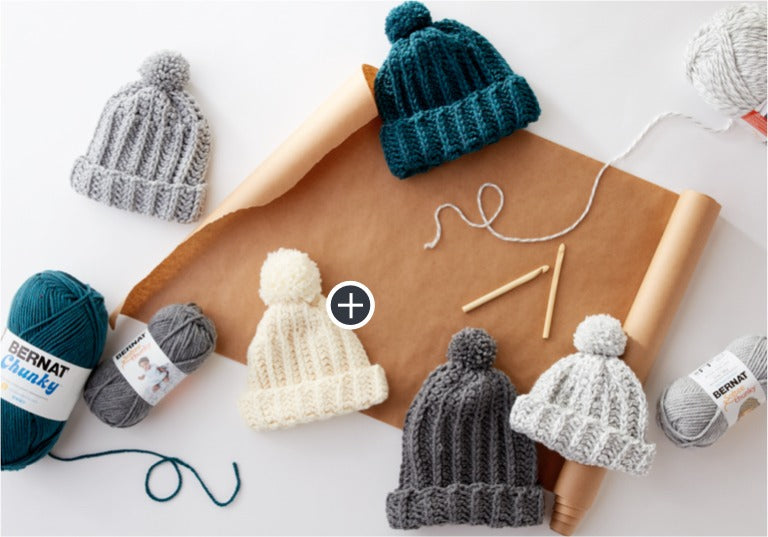 Easy Basic Crochet Ribbed Family Hat